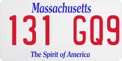 MA license plate 131GQ9