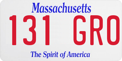 MA license plate 131GR0