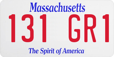 MA license plate 131GR1