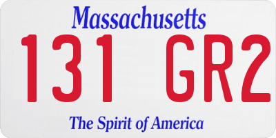 MA license plate 131GR2