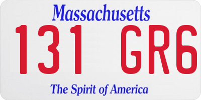 MA license plate 131GR6