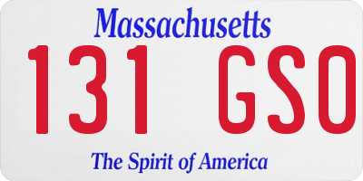 MA license plate 131GS0