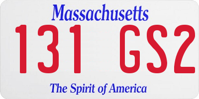 MA license plate 131GS2