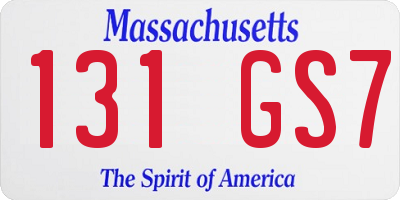 MA license plate 131GS7