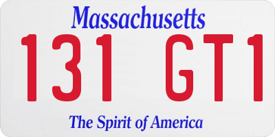 MA license plate 131GT1