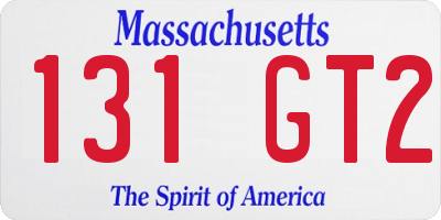 MA license plate 131GT2