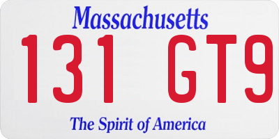 MA license plate 131GT9