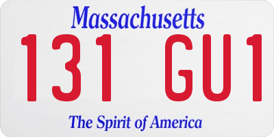 MA license plate 131GU1