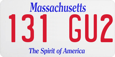 MA license plate 131GU2