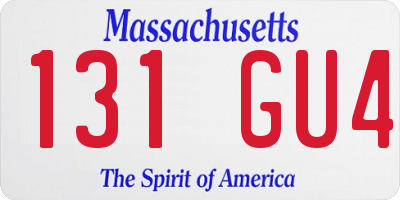 MA license plate 131GU4