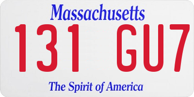 MA license plate 131GU7