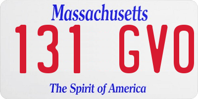 MA license plate 131GV0