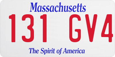MA license plate 131GV4