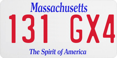MA license plate 131GX4