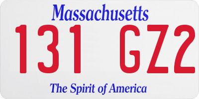 MA license plate 131GZ2