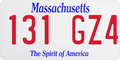 MA license plate 131GZ4