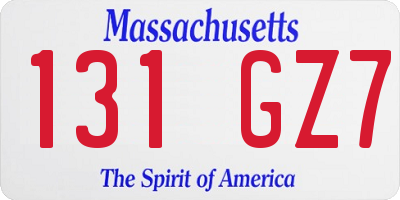MA license plate 131GZ7