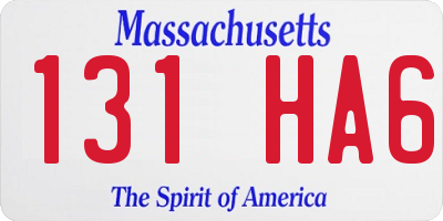 MA license plate 131HA6