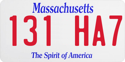 MA license plate 131HA7