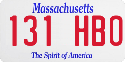 MA license plate 131HB0