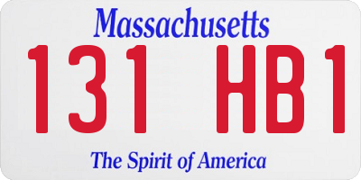 MA license plate 131HB1