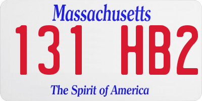 MA license plate 131HB2