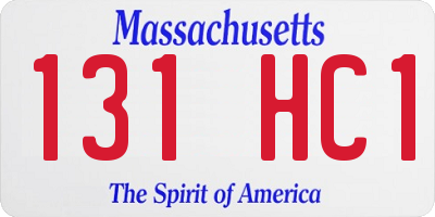 MA license plate 131HC1