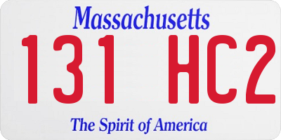 MA license plate 131HC2