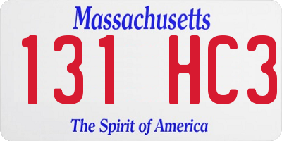 MA license plate 131HC3