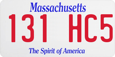 MA license plate 131HC5