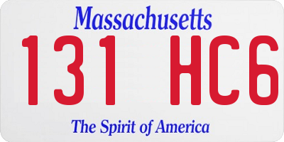 MA license plate 131HC6