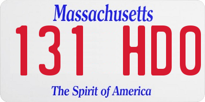 MA license plate 131HD0