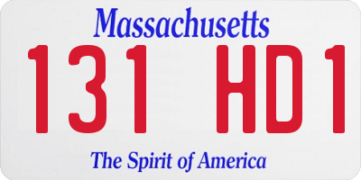 MA license plate 131HD1