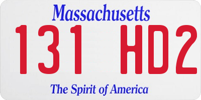 MA license plate 131HD2