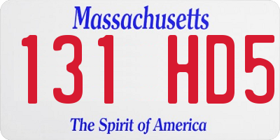 MA license plate 131HD5