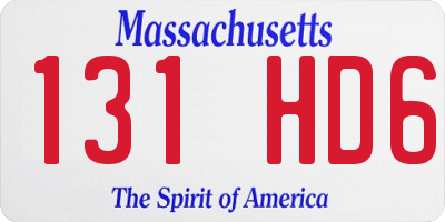 MA license plate 131HD6