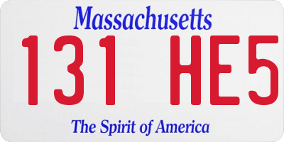 MA license plate 131HE5