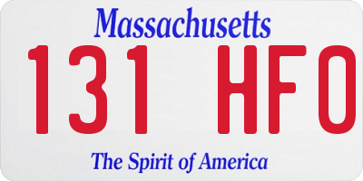 MA license plate 131HF0