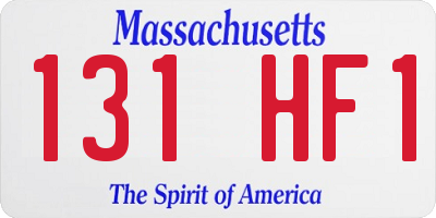 MA license plate 131HF1