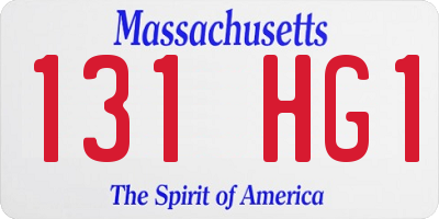 MA license plate 131HG1