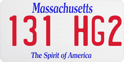MA license plate 131HG2