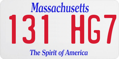 MA license plate 131HG7