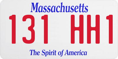 MA license plate 131HH1