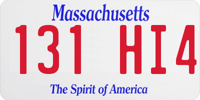MA license plate 131HI4