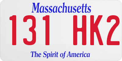 MA license plate 131HK2