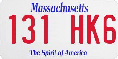 MA license plate 131HK6