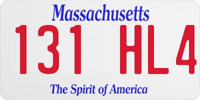 MA license plate 131HL4