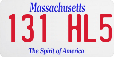 MA license plate 131HL5
