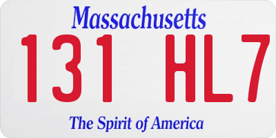 MA license plate 131HL7