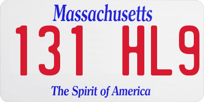 MA license plate 131HL9